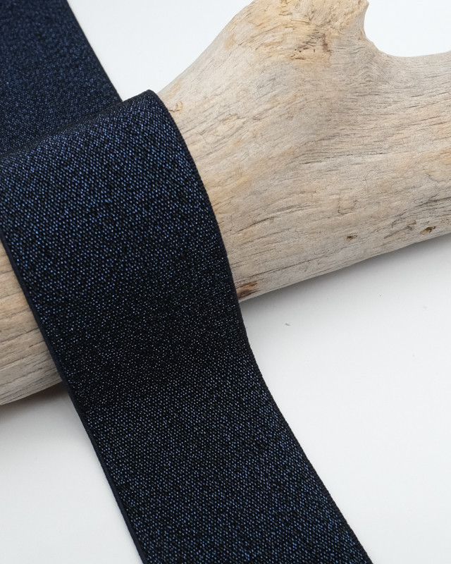 40MM Navy Blue Lurex Elastic